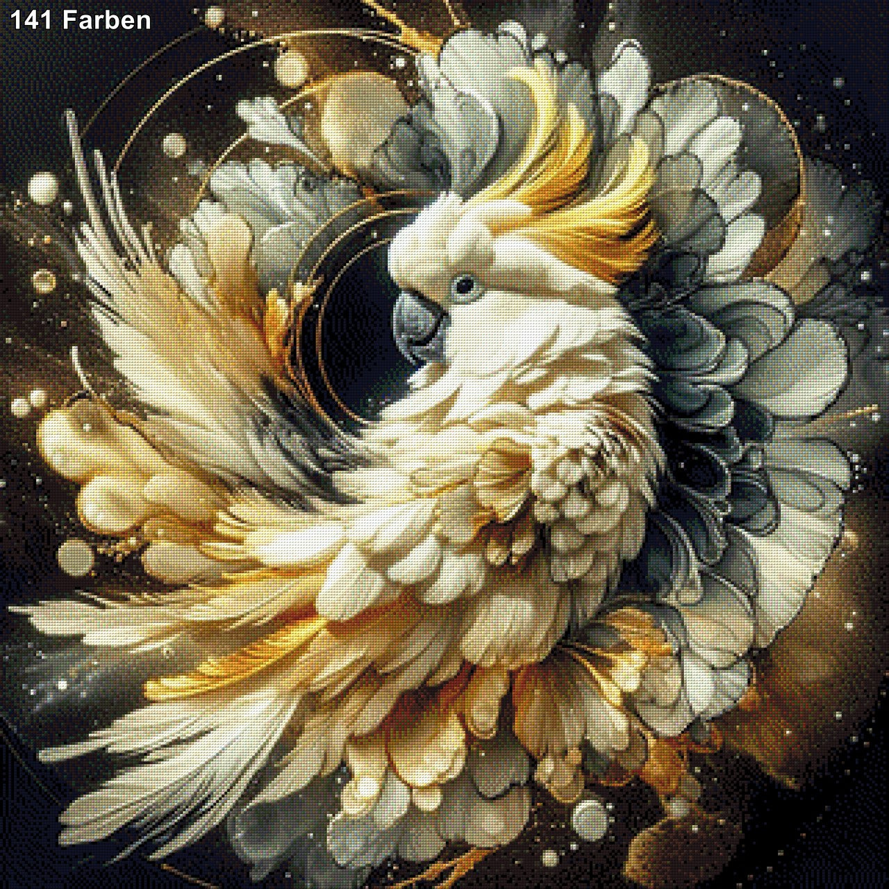 Papagei Weiß/Gold - Diamond Painting