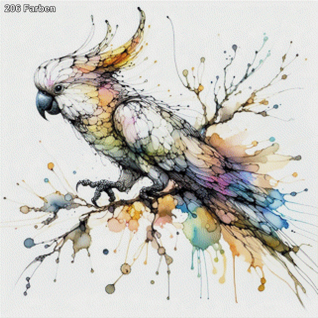 Papagei Aquarell - Diamond Painting