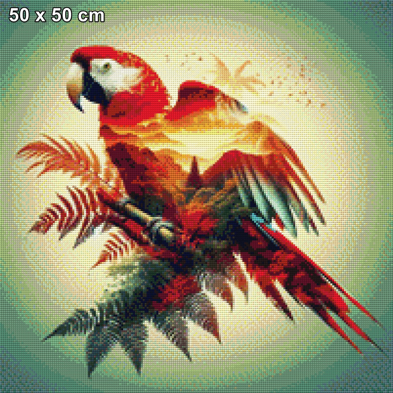 Roter Papagei - Diamond Painting