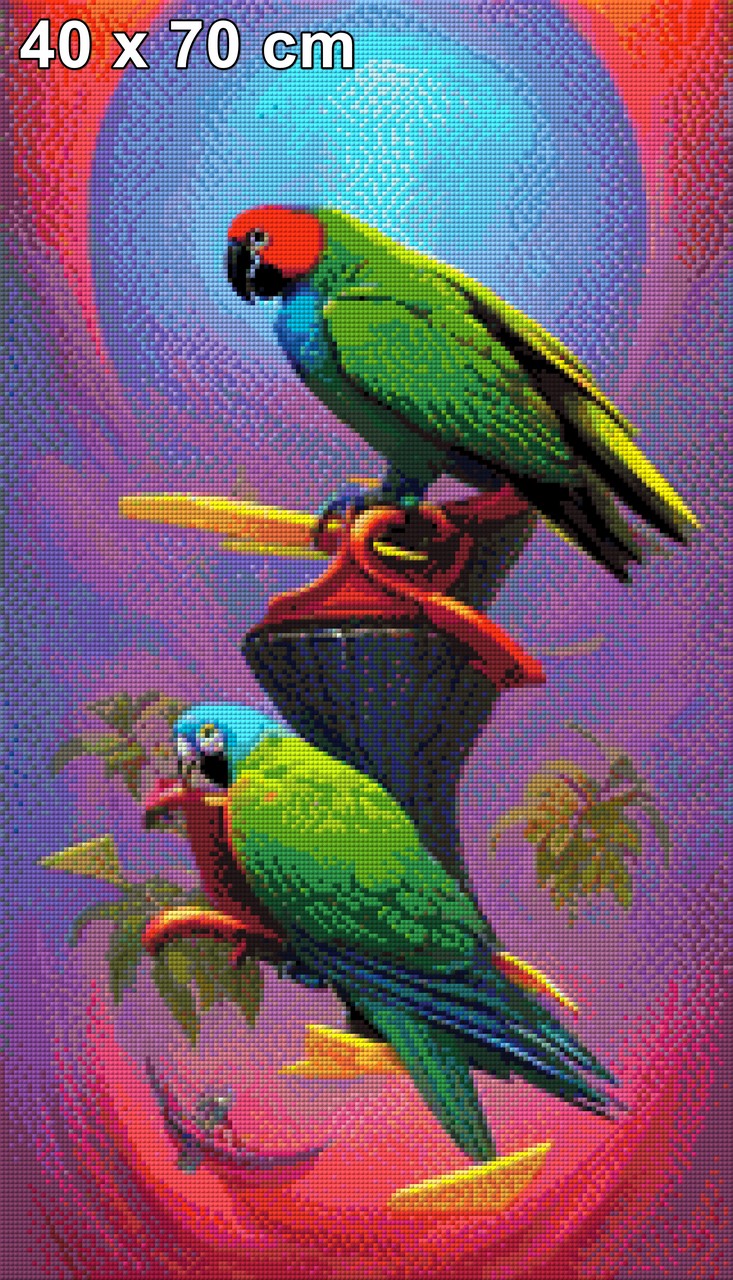 Grüne Papageien - Diamond Painting