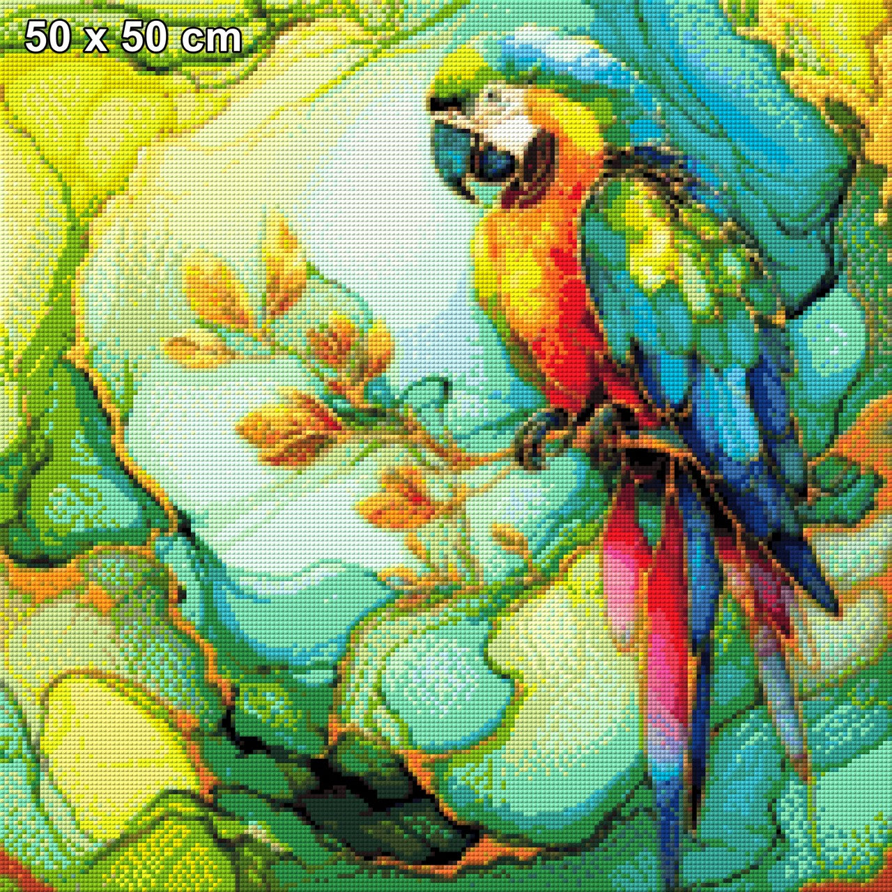 Papagei Glasbild - Diamond Painting