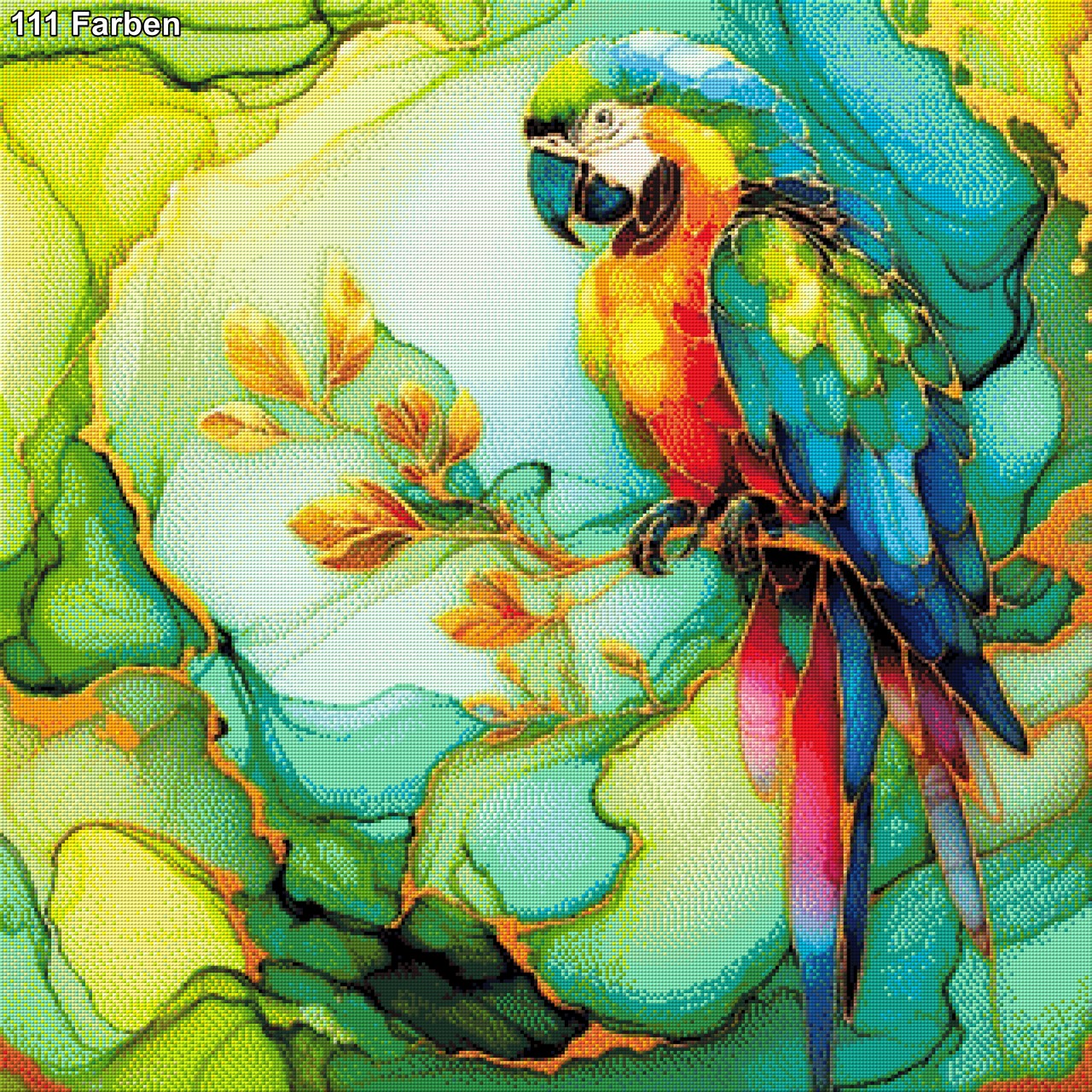 Papagei Glasbild - Diamond Painting