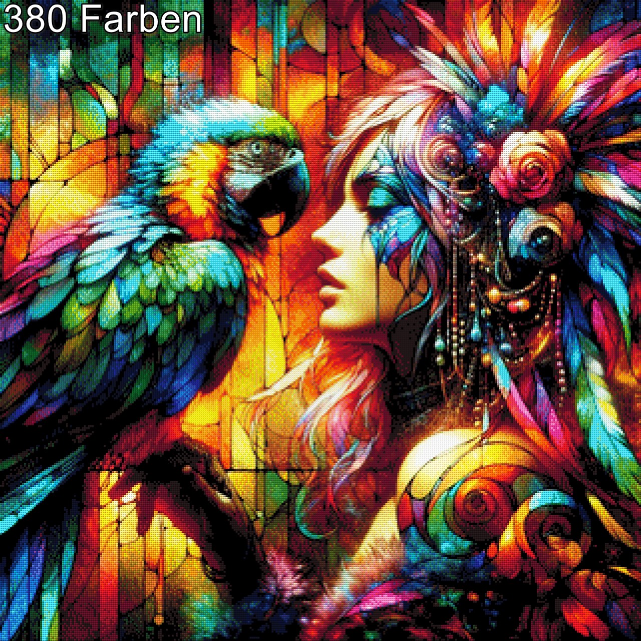 Papageienlady - Diamond Painting