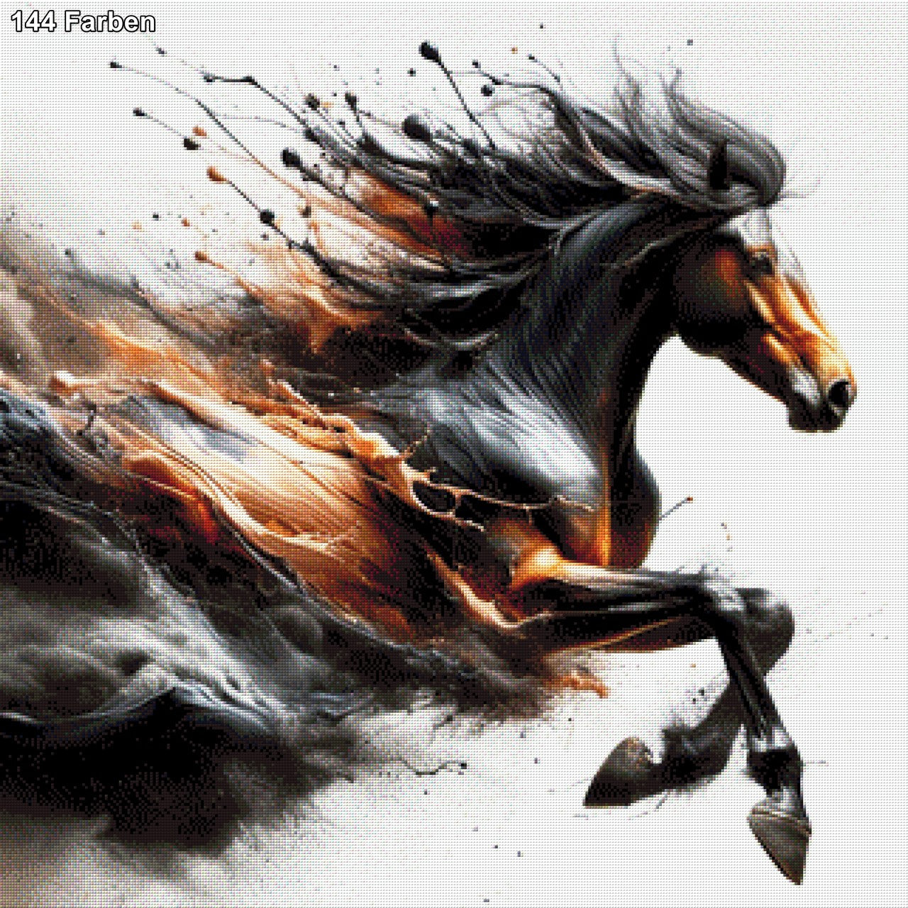 Pferd Schwarz/Braun - Diamond Painting