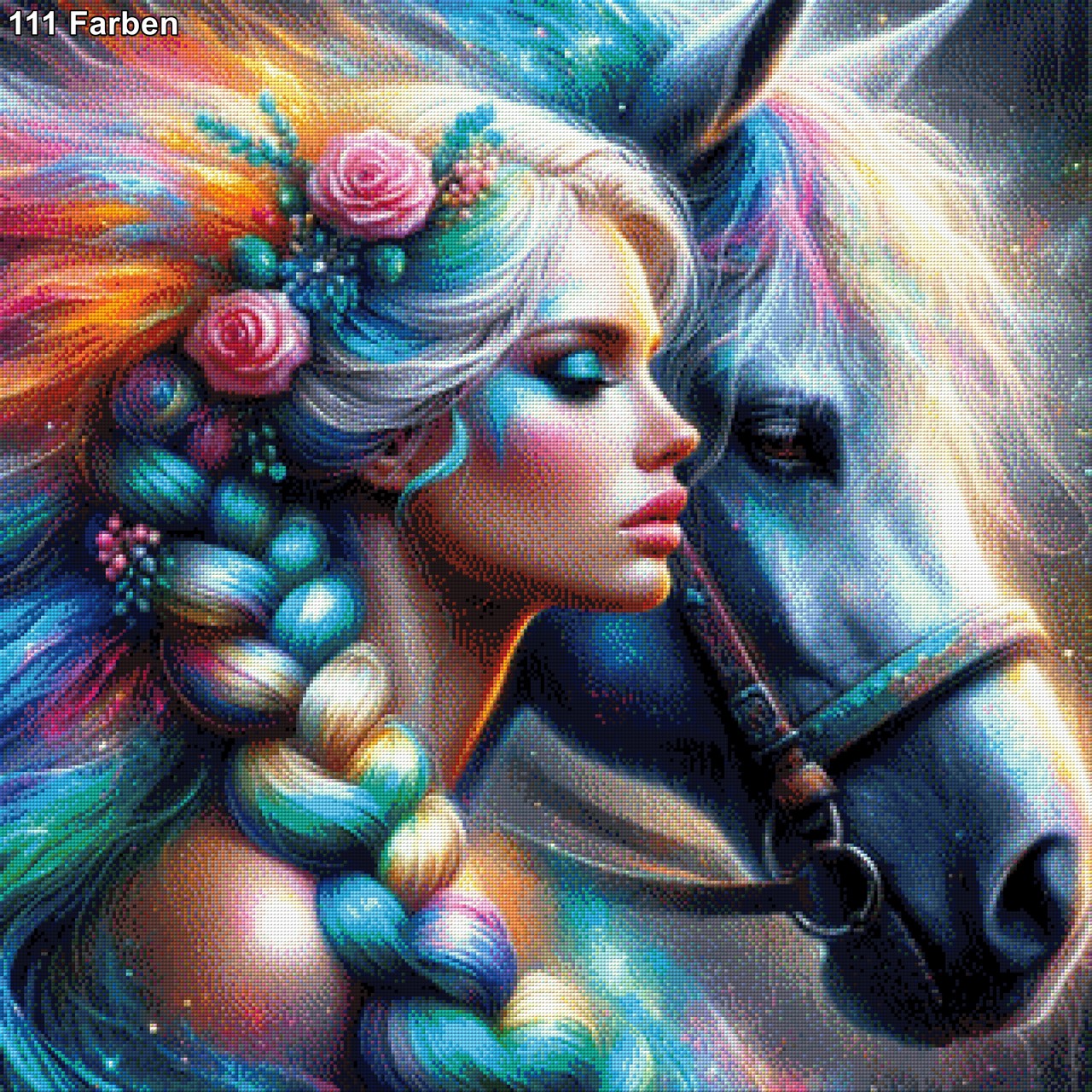 Aurora mit ihrem Pferd - Diamond Painting