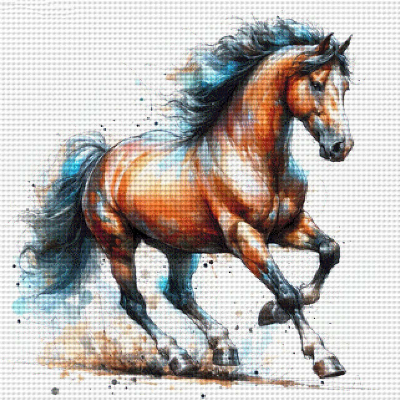 Braunes Pferd Zeichnung - Diamond Painting