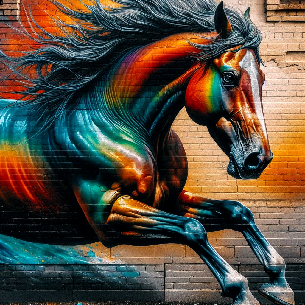 Streetart Mustang - Diamond Painting