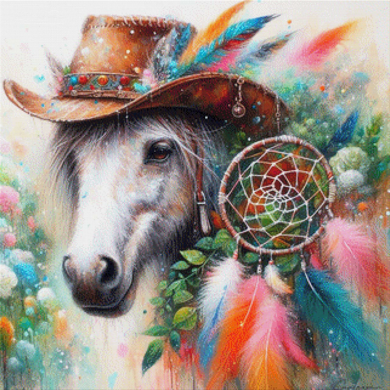 Pferd mit Traumfänger - Diamond Painting