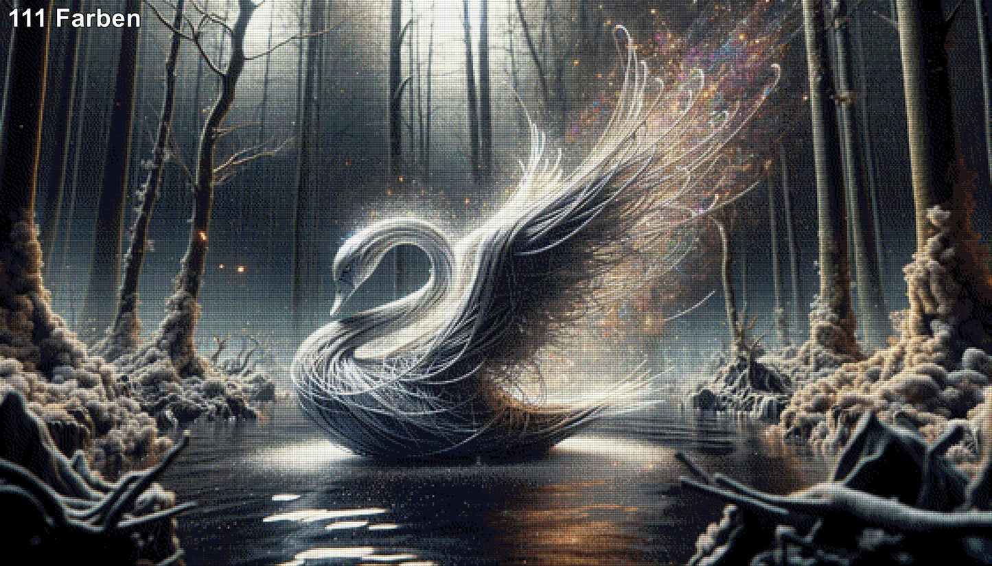Schwan aus Weidenzweigen - Diamond Painting