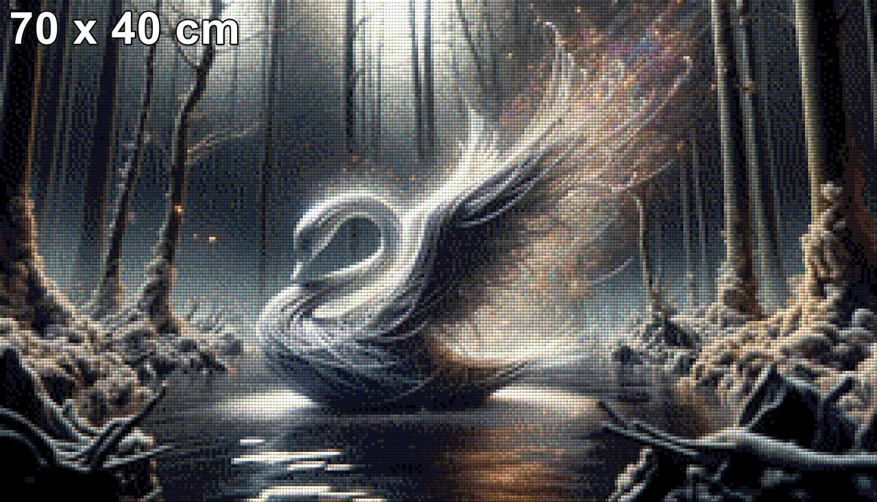 Schwan aus Weidenzweigen - Diamond Painting