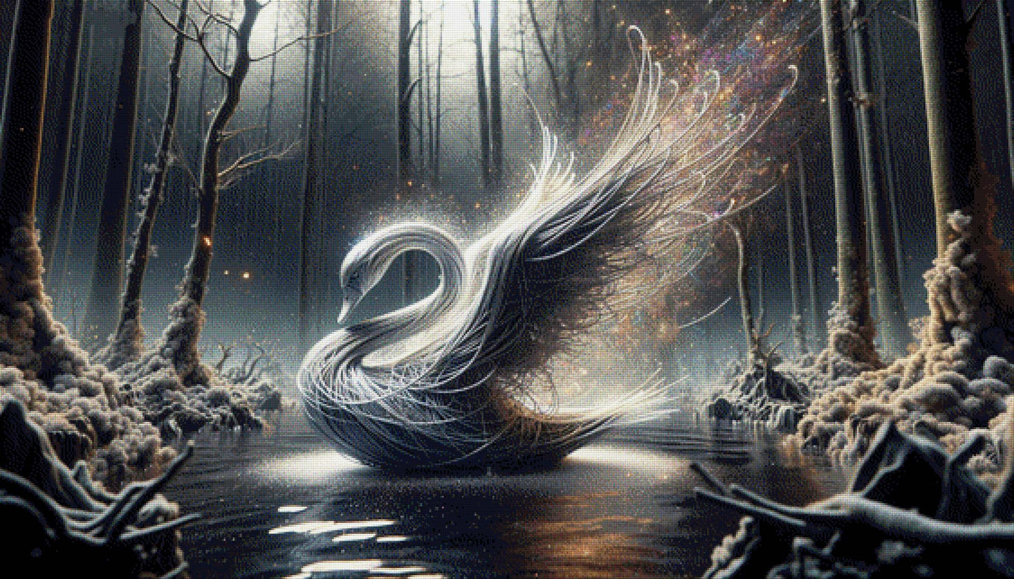 Schwan aus Weidenzweigen - Diamond Painting