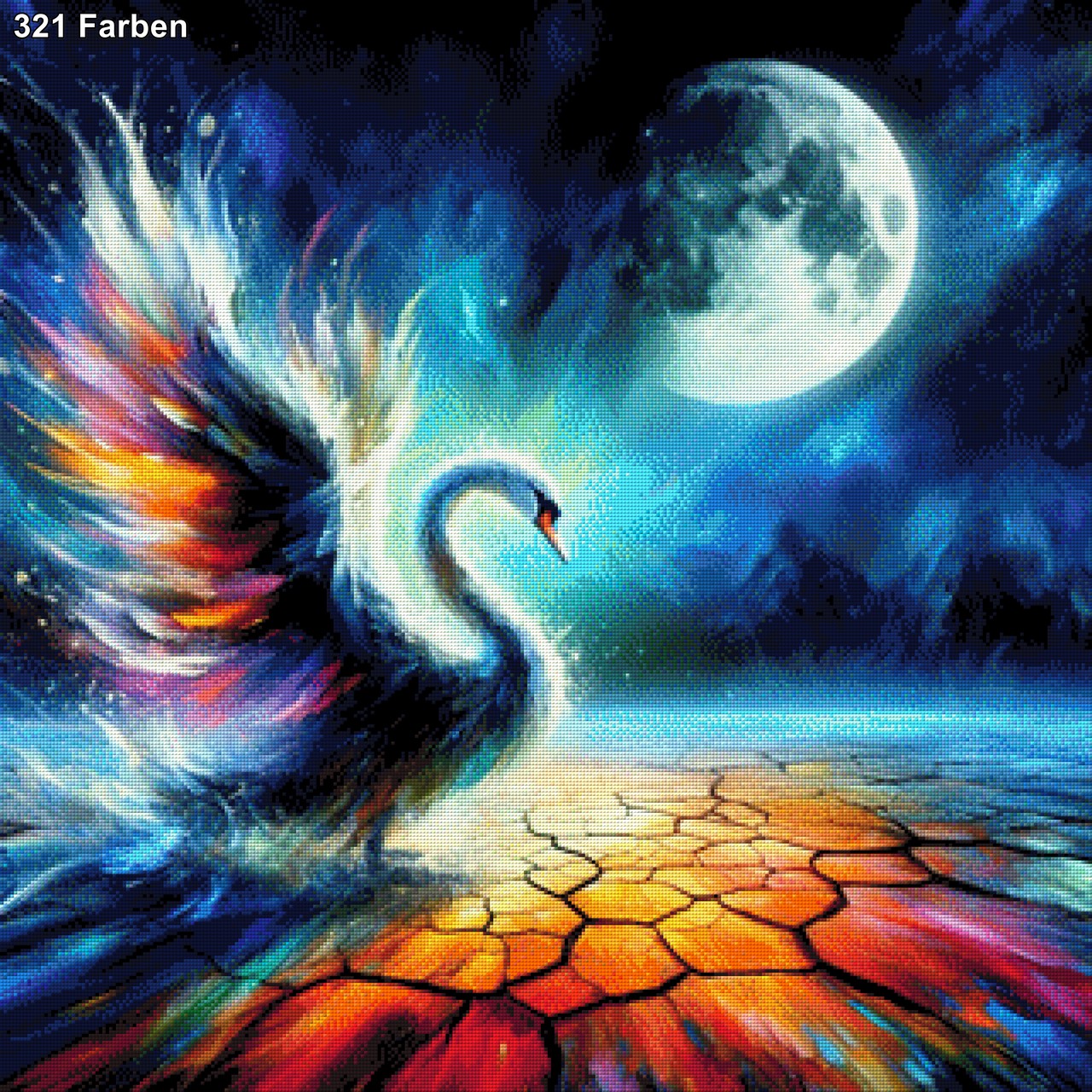 Schwan bunt - Diamond Painting