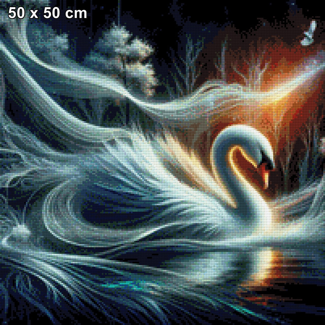 Schwan im Nebel - Diamond Painting