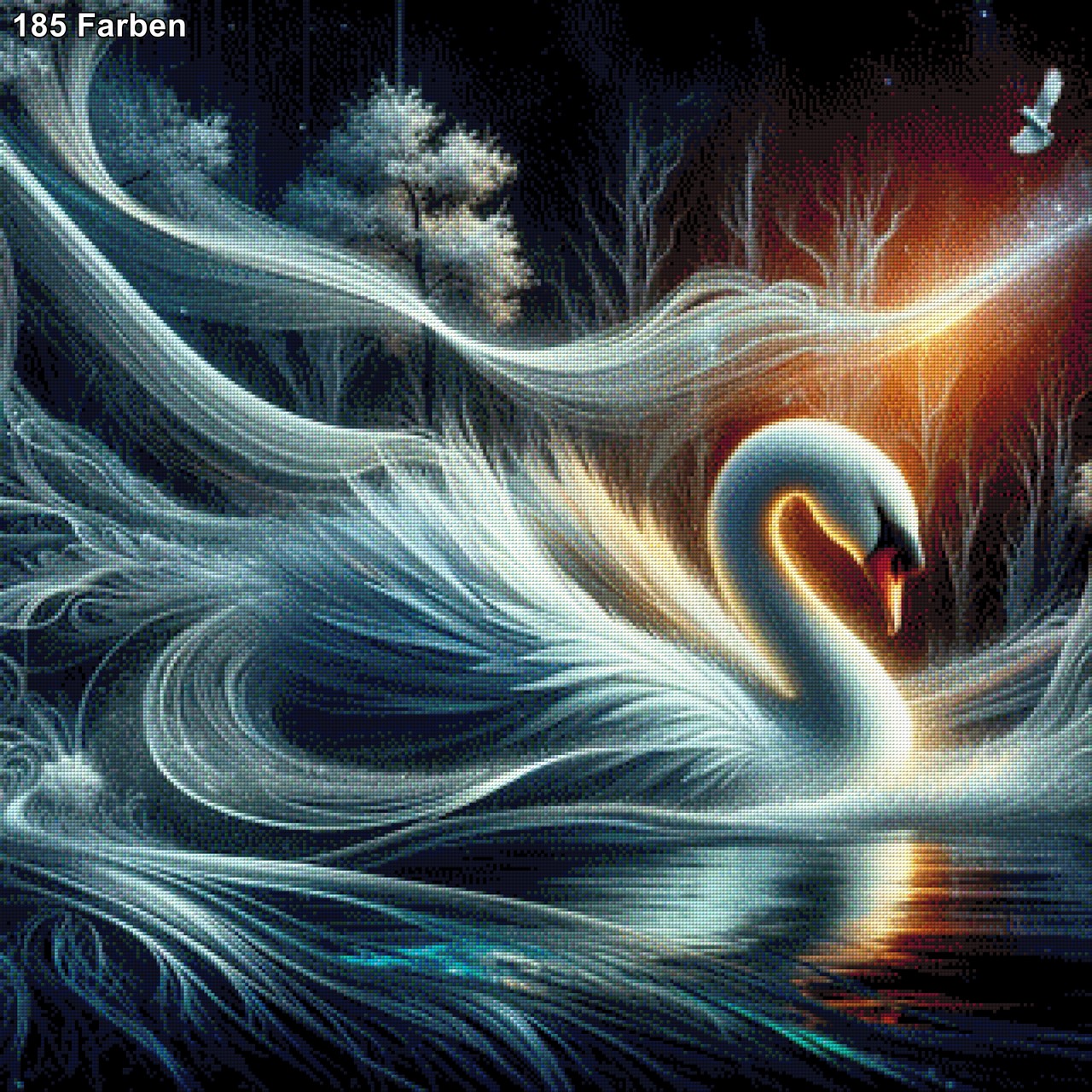 Schwan im Nebel - Diamond Painting
