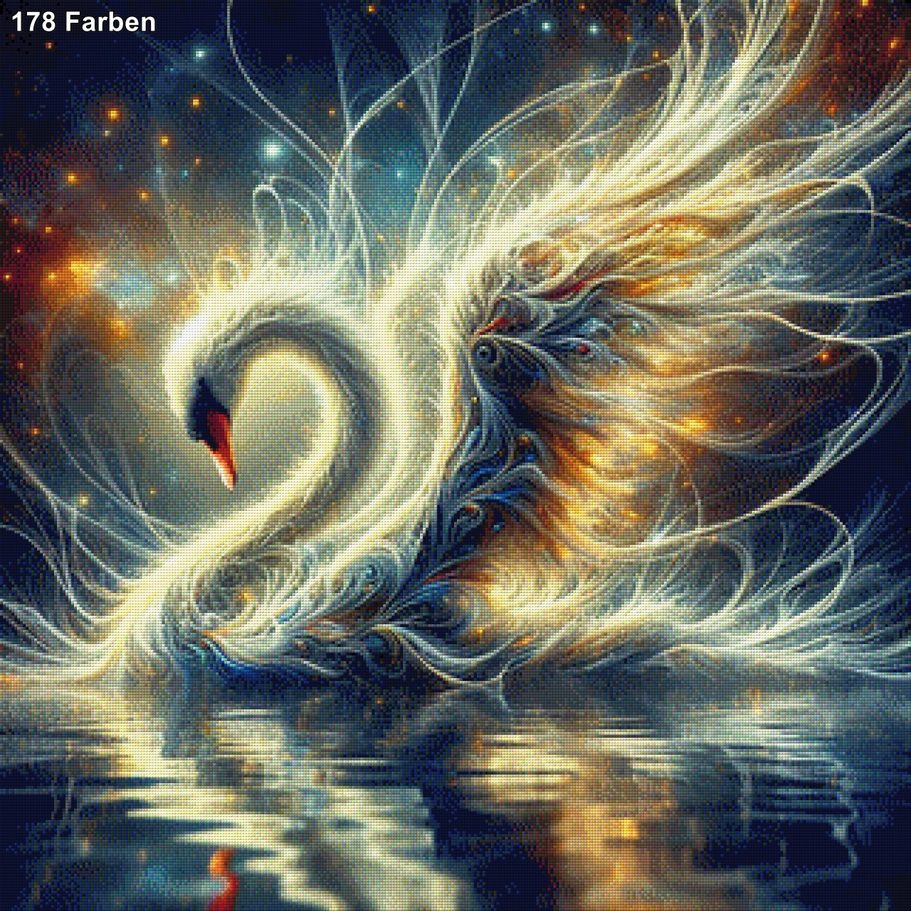 Schwan im Orbit - Diamond Painting