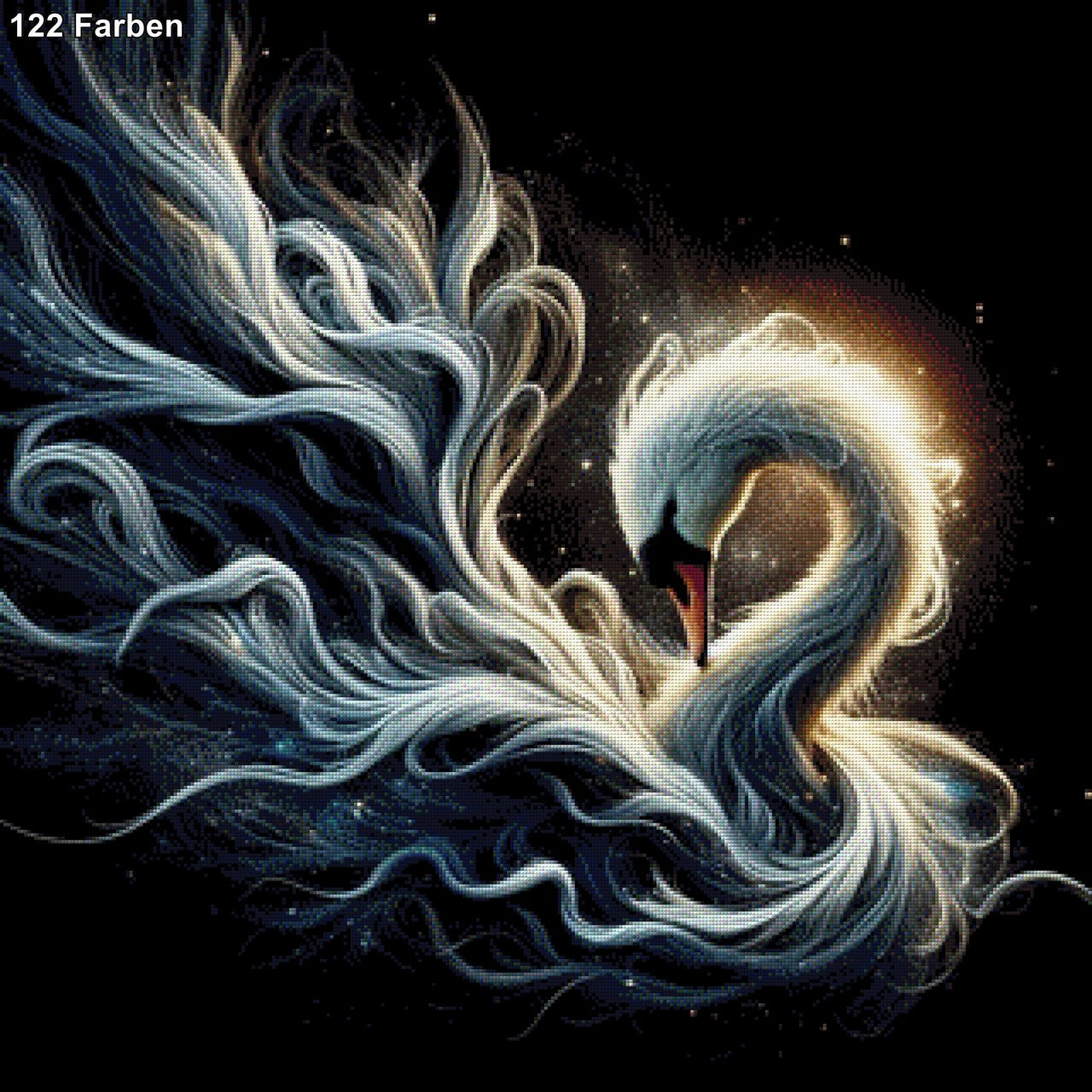 Leuchtender Schwan - Diamond Painting