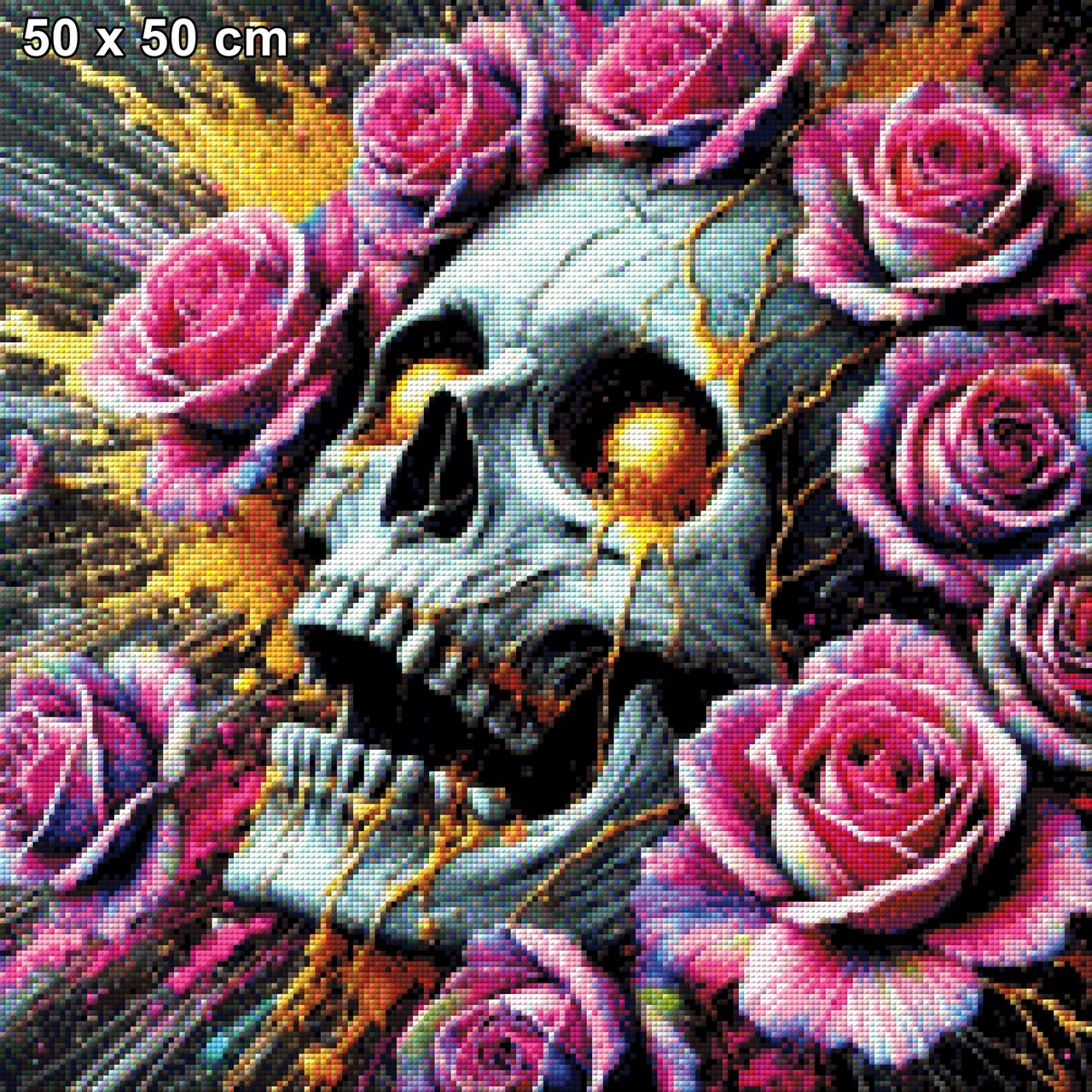 Skull with Roses - Diamond Painting