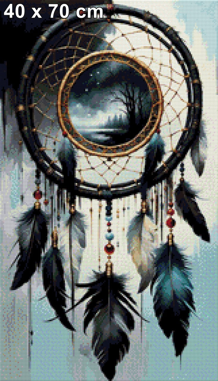 Traumfänger schwarz - Diamond Painting