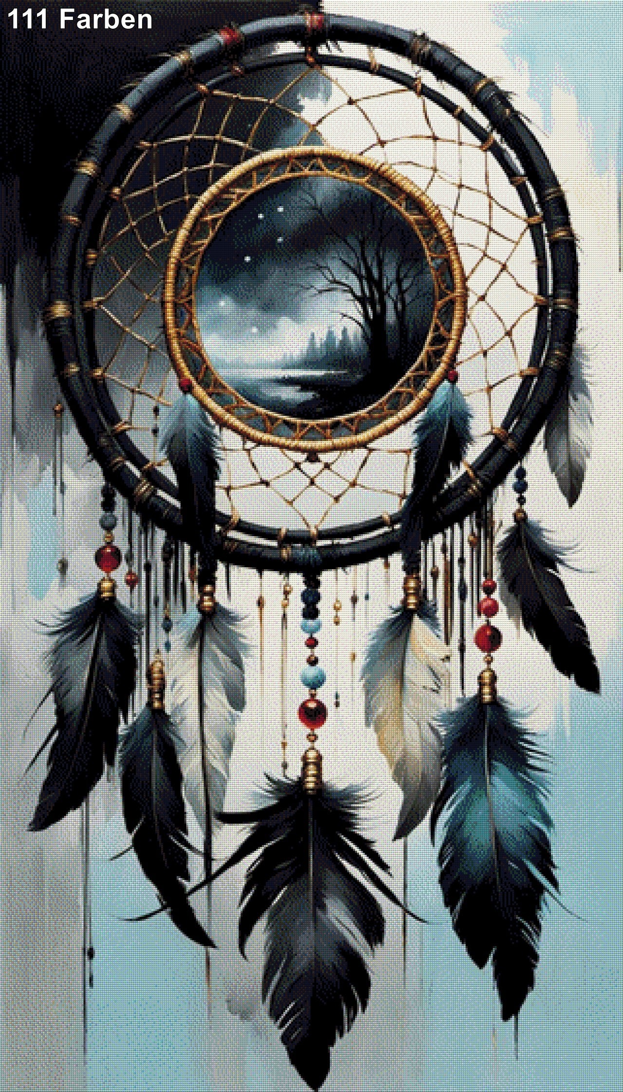 Traumfänger schwarz - Diamond Painting