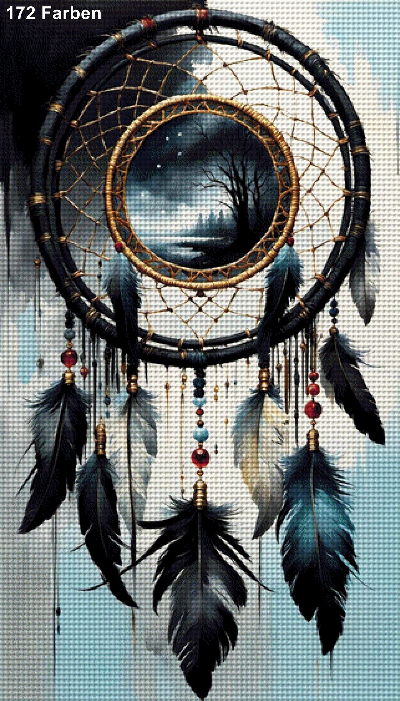 Traumfänger schwarz - Diamond Painting