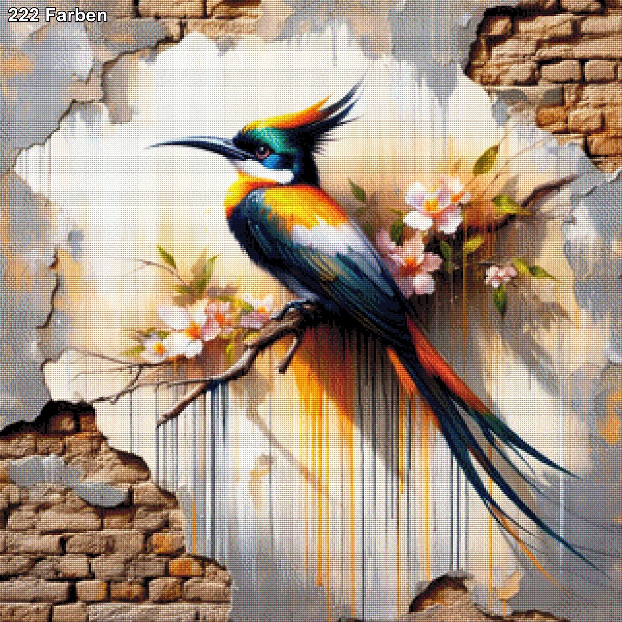 Specht an der Mauer - Diamond Painting