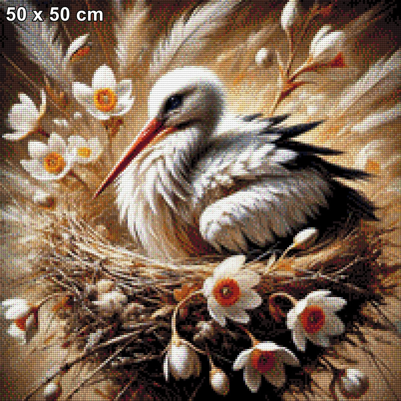 Storch im Nest - Diamond Painting