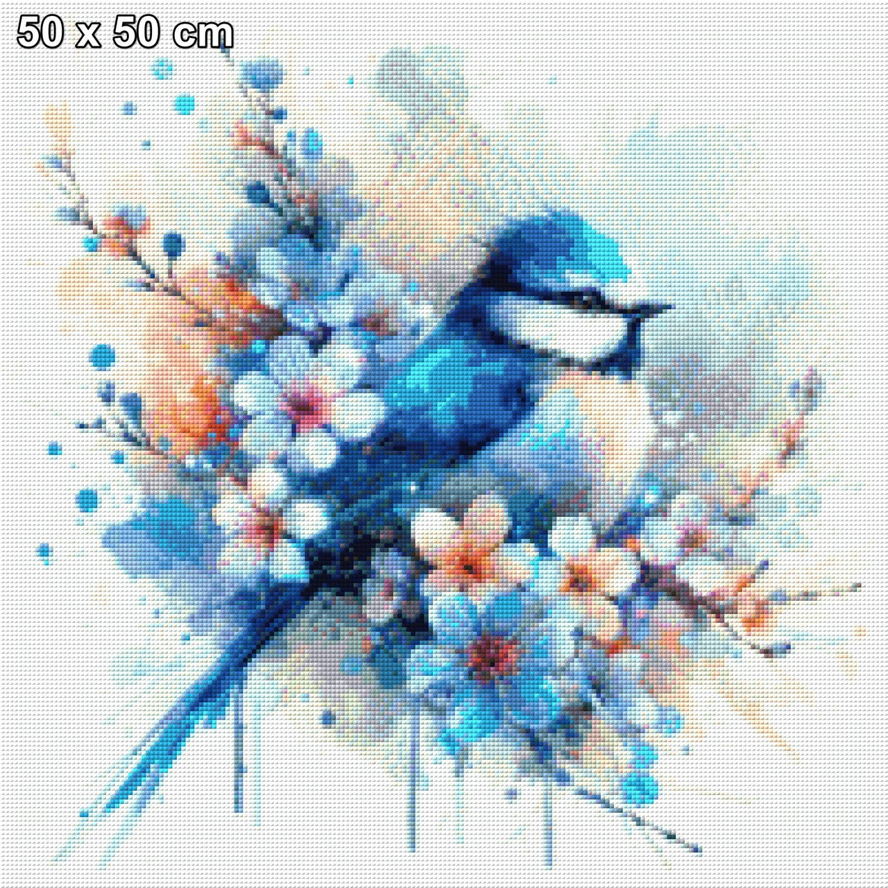 Blauer Vogel Aquarell - Diamond Painting