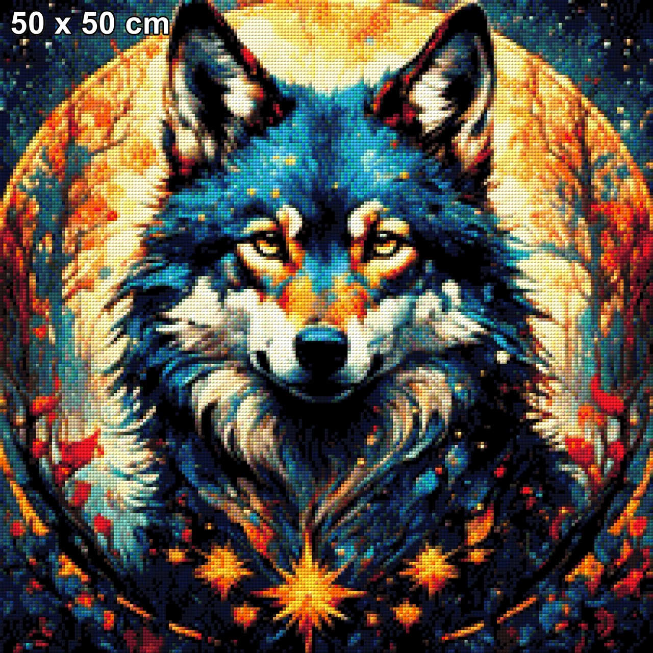Wolf im Mond - Diamond Painting