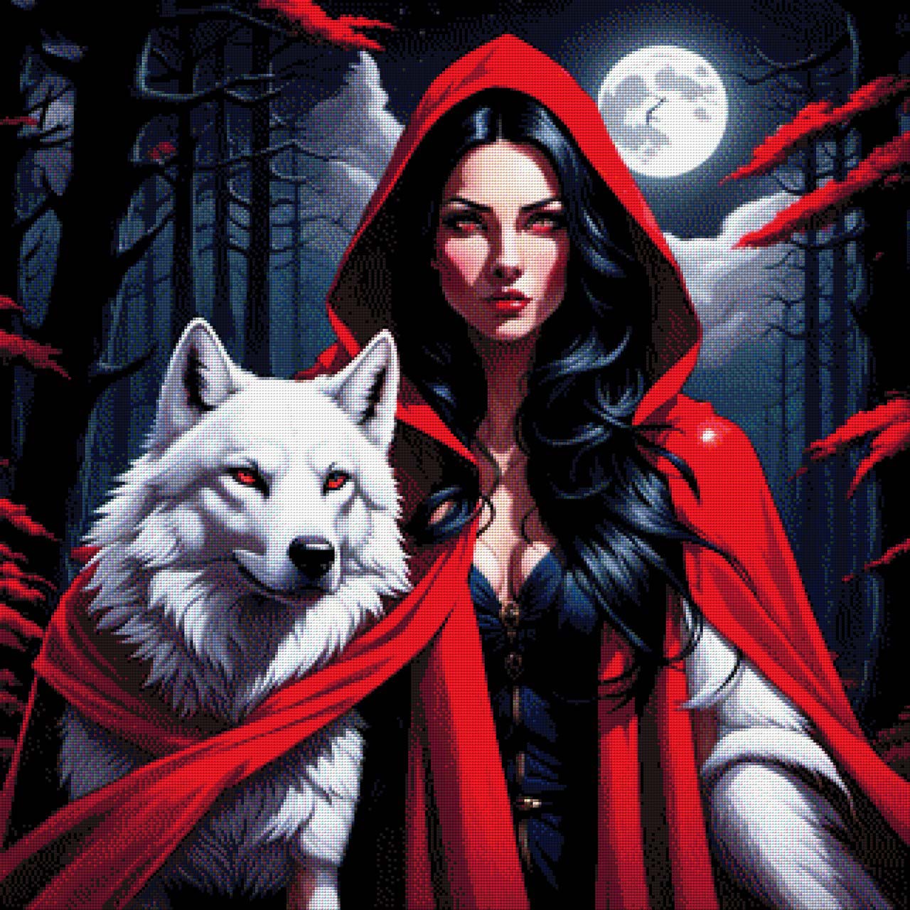 Rotkäpchen mit Wolf - Diamond Painting