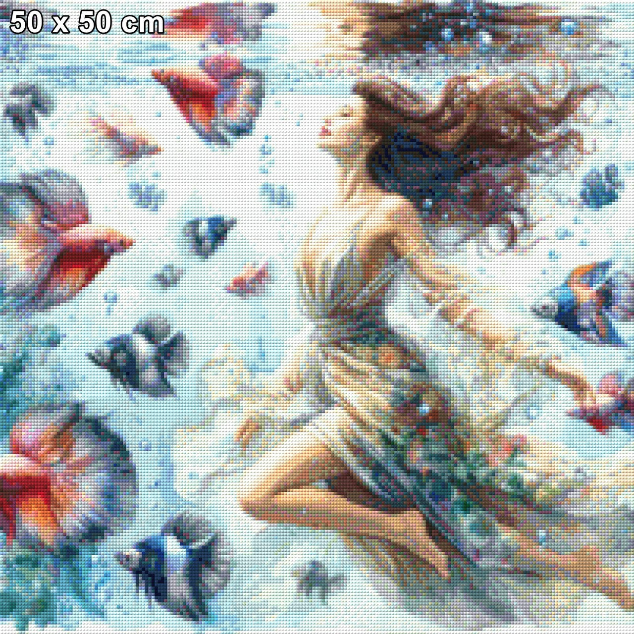 Frau mit Fischen - Diamond Painting