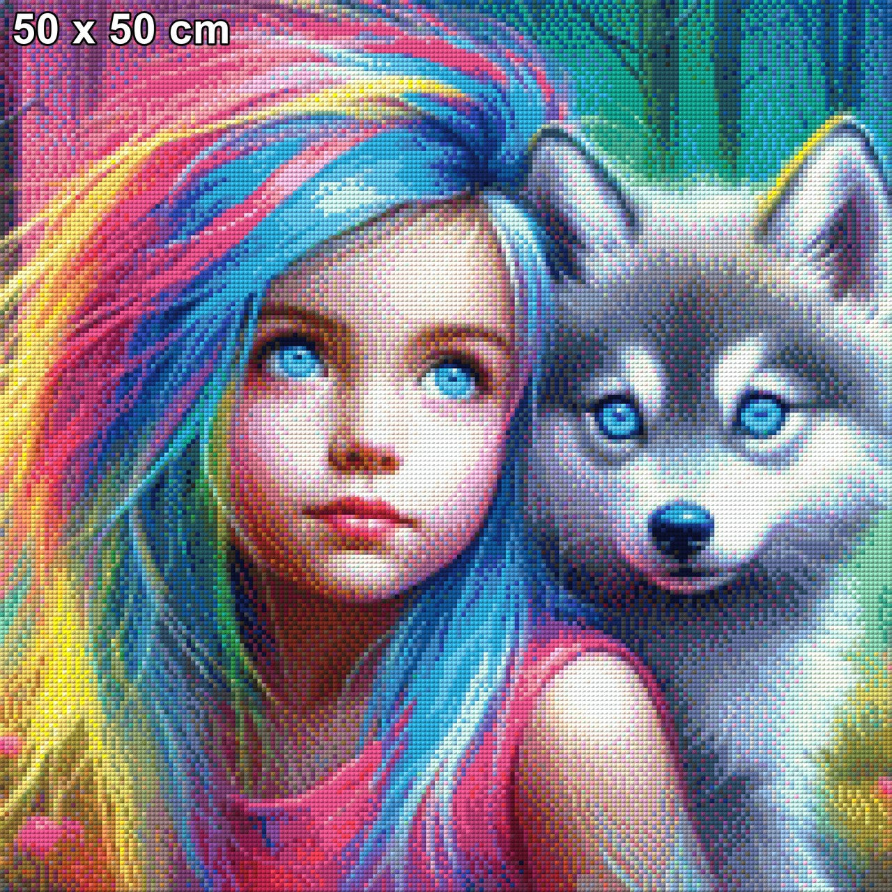 Lina & Wölfchen - Diamond Painting
