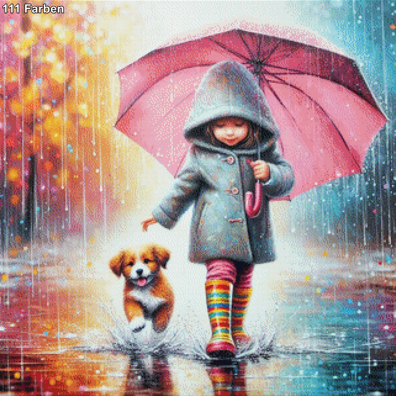 Spaß im Regen - Diamond Painting