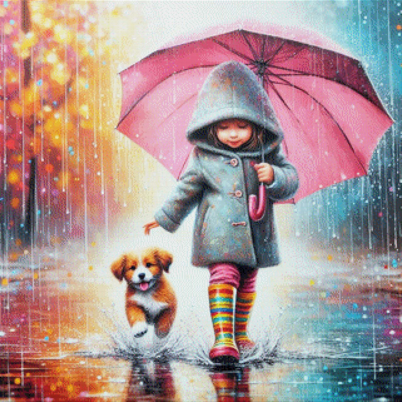 Spaß im Regen - Diamond Painting