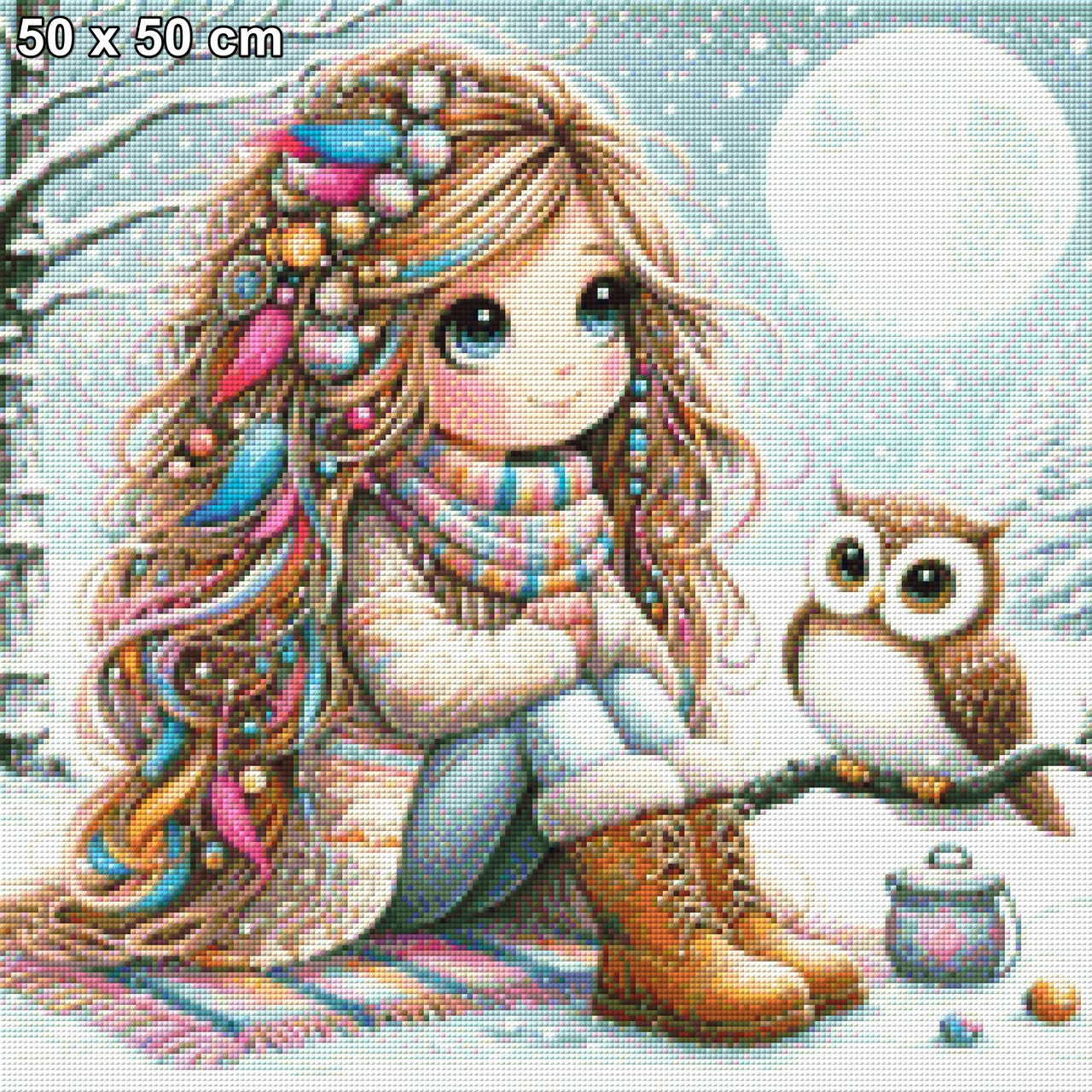 Mädchen im Schnee - Diamond Painting