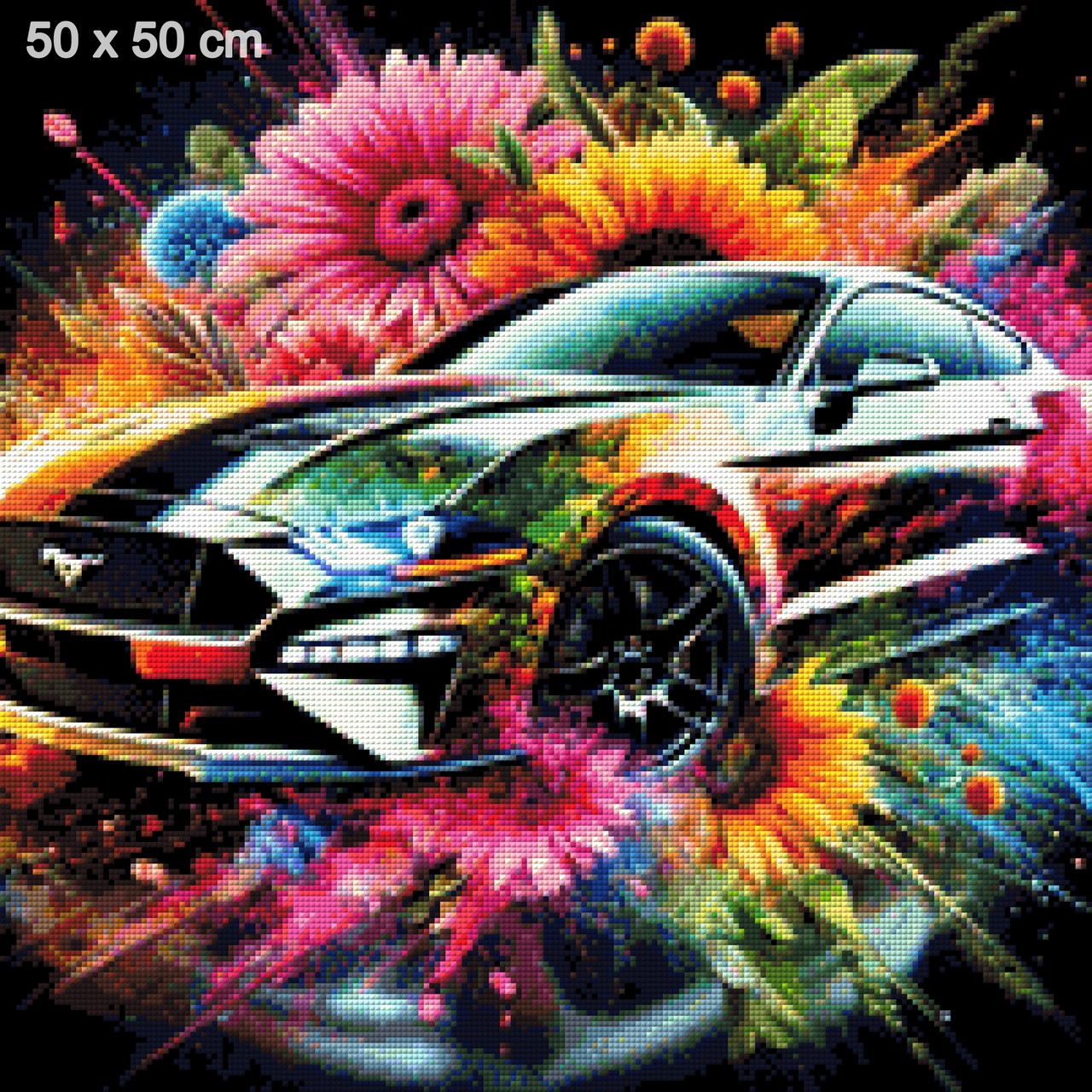 Flower Mustang - Diamond Painting