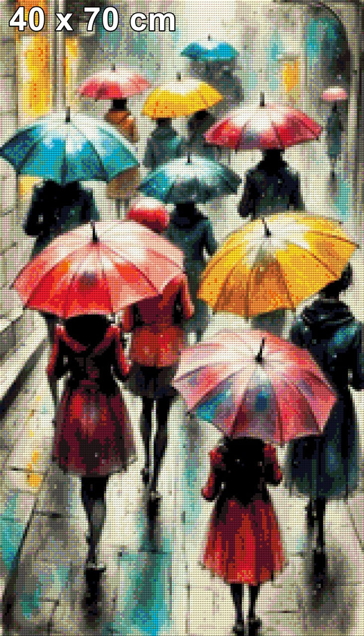 Bunte Schirme - Diamond Painting