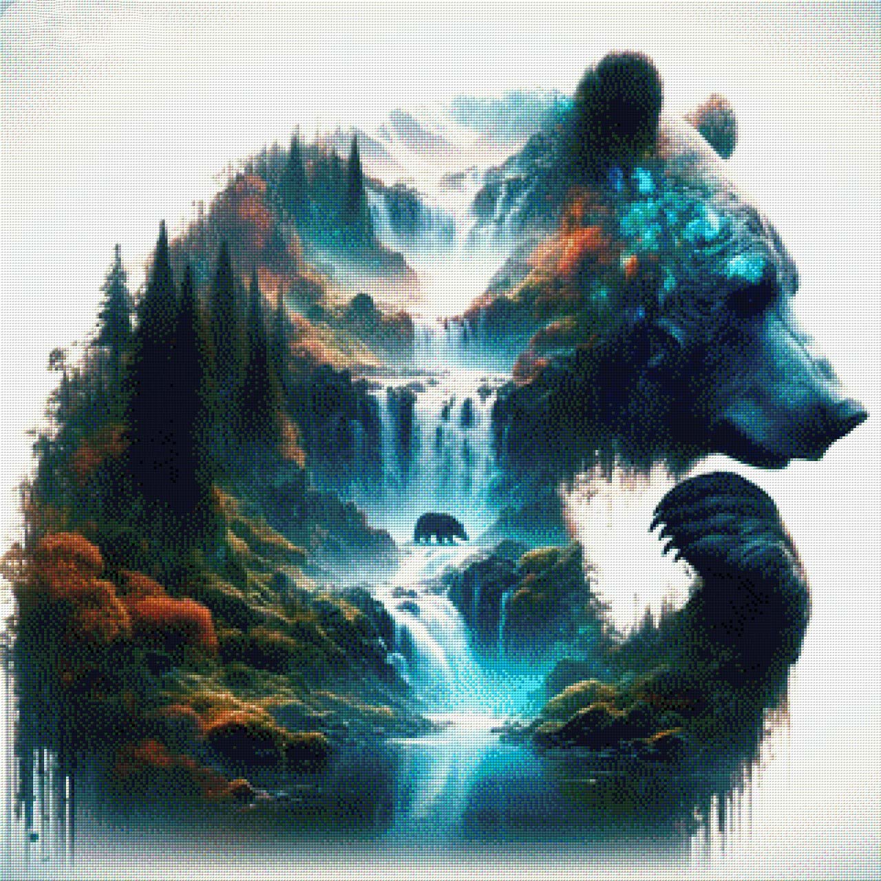 Quellbrumm, Wasserfall im Bär - Diamond Painting