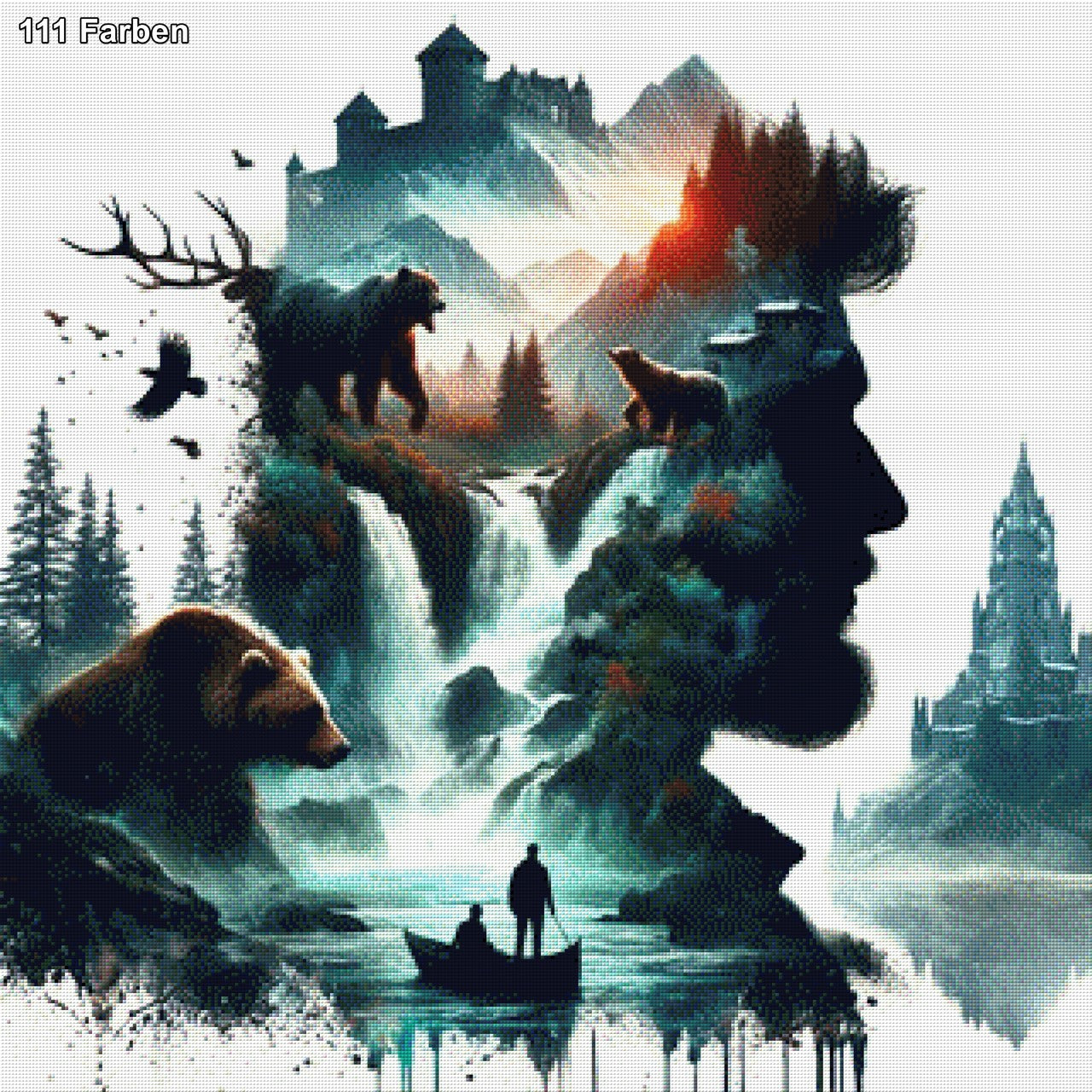 Innere Wildnis, Bärenlanschaft - Diamond Painting