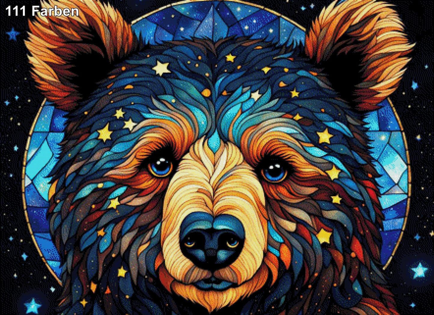 Scheibenbär, Bär im Glasbild - Diamond Painting