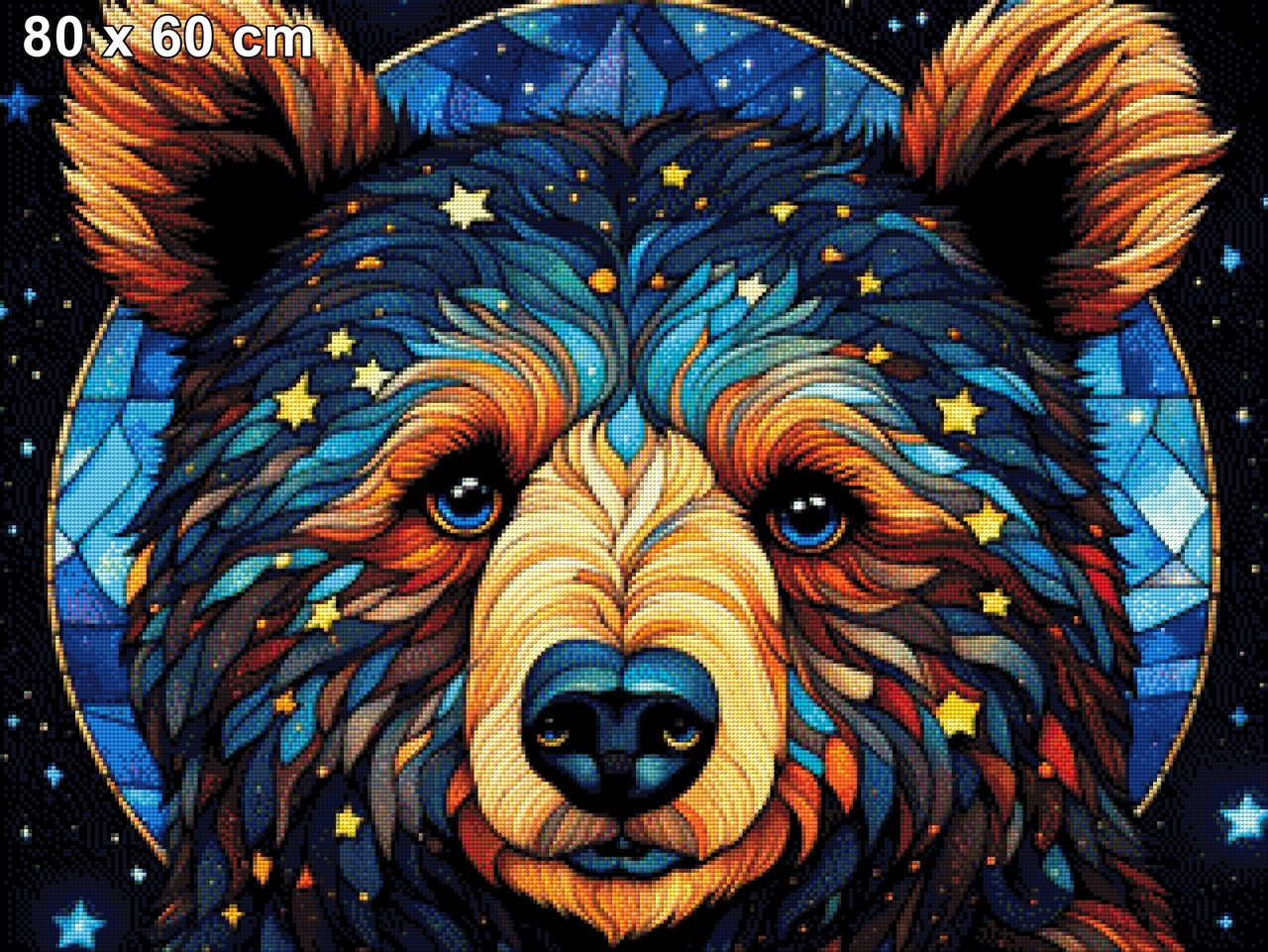 Scheibenbär, Bär im Glasbild - Diamond Painting