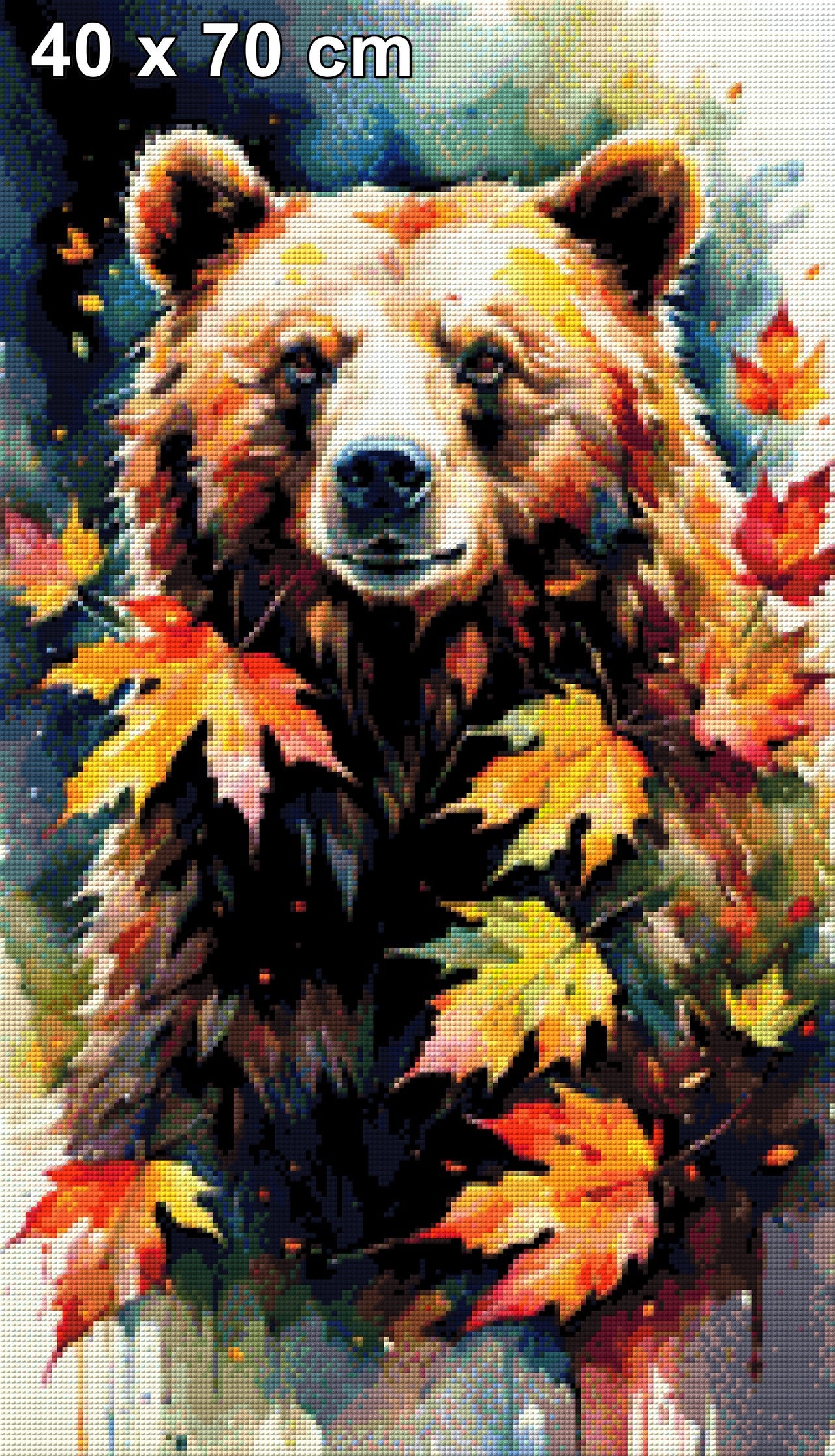 Laubtatze, Bär im Herbst - Diamond Painting