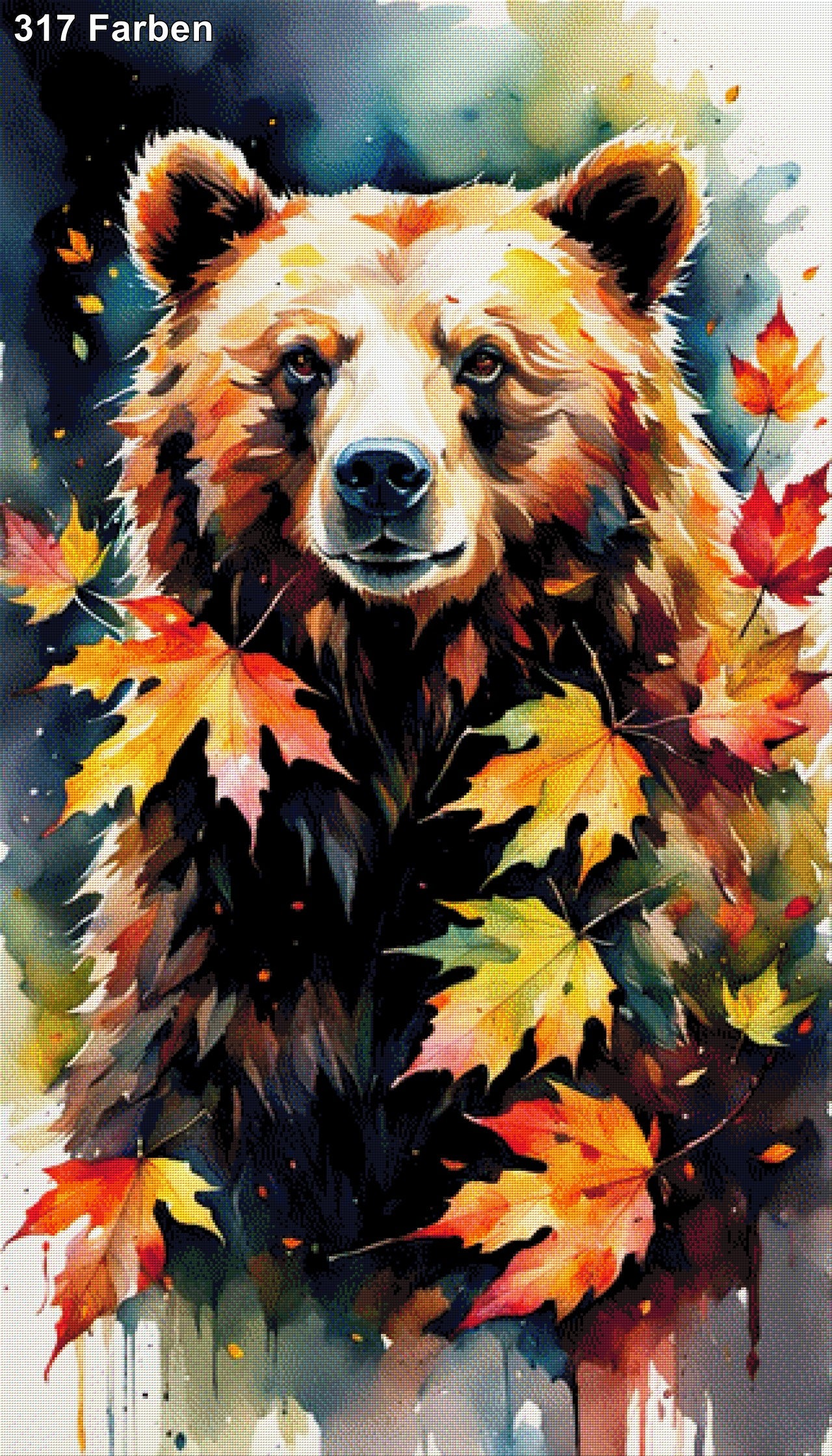 Laubtatze, Bär im Herbst - Diamond Painting