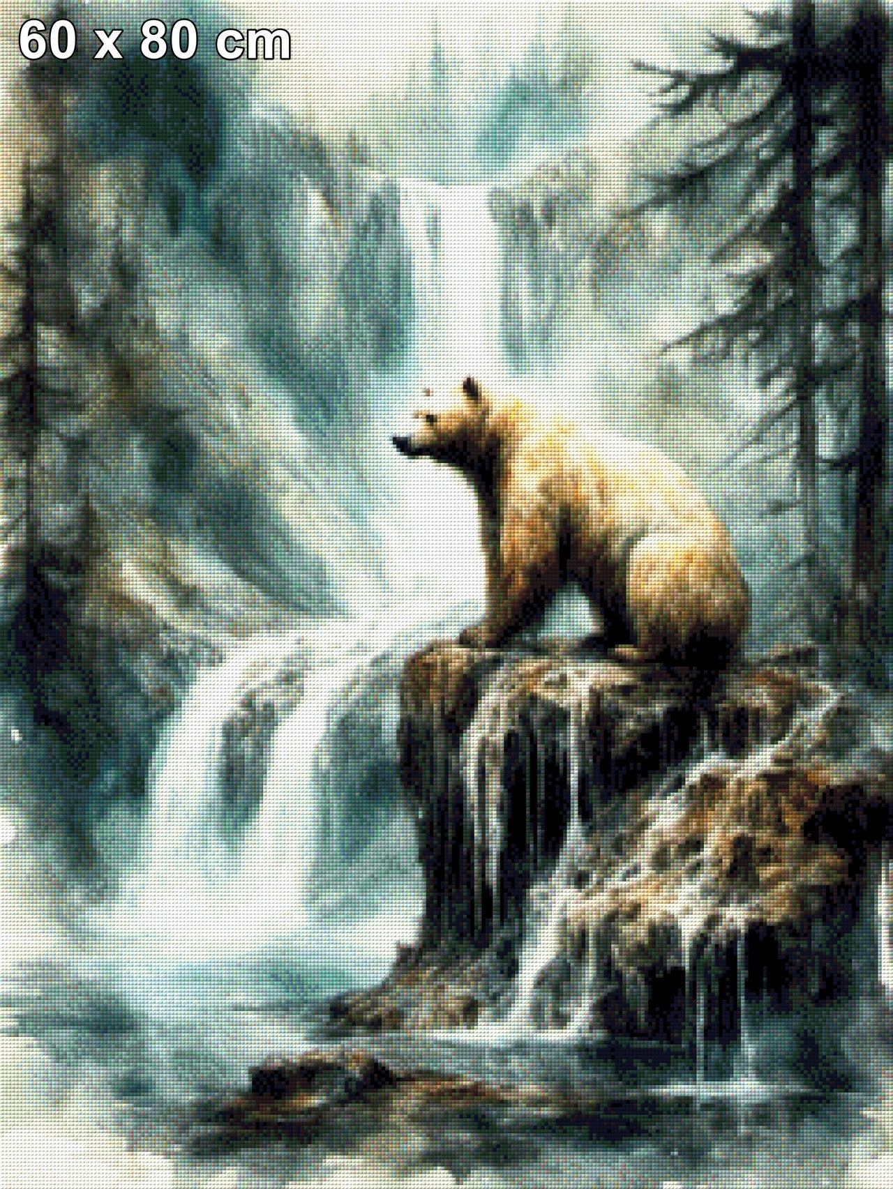 Wasserbrummer, Bär am Fluss - Diamond Painting