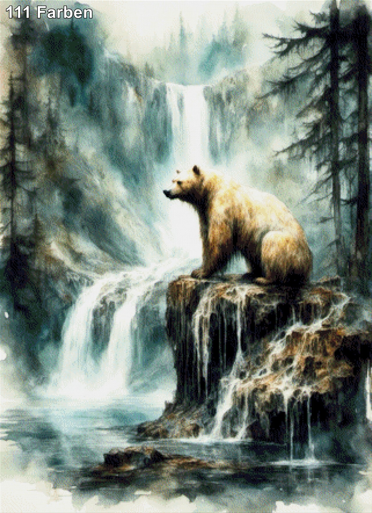 Wasserbrummer, Bär am Fluss - Diamond Painting