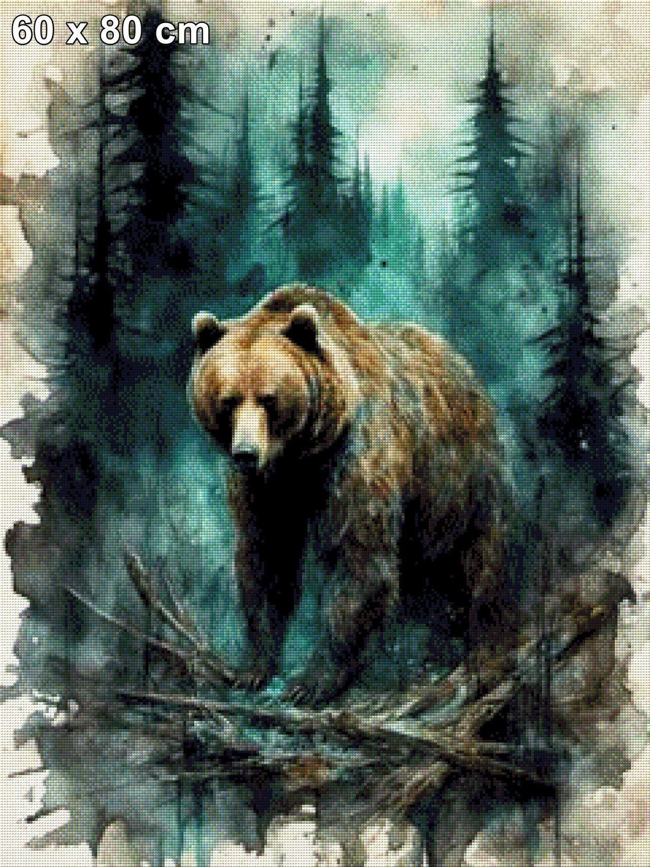 Nebelwanderer, Bär im Nebel -Diamond Painting