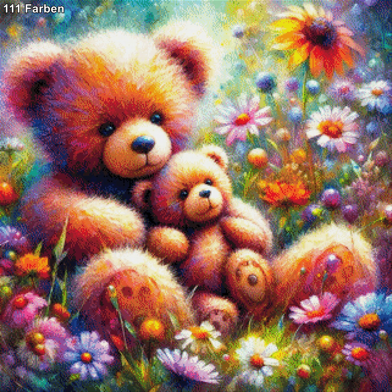 Kuschelzeit, Teddypicknick - Diamond Painting