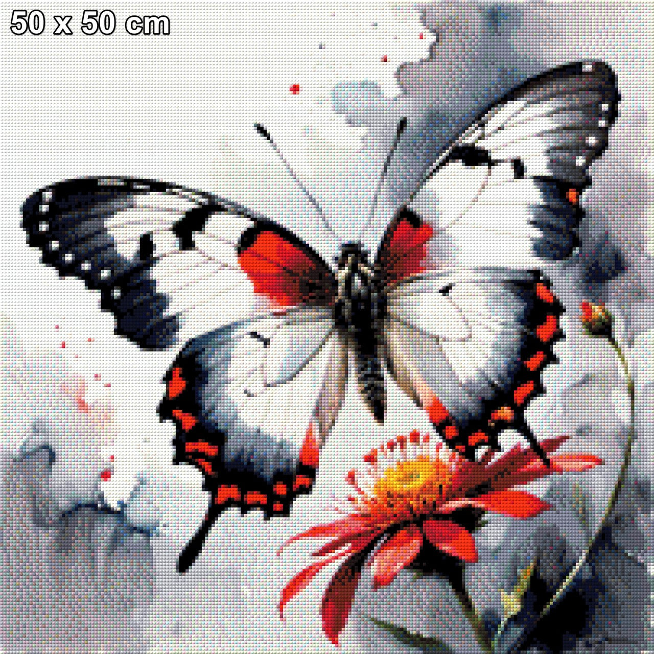Schmetterling Rot/Weiß - Diamond Painting