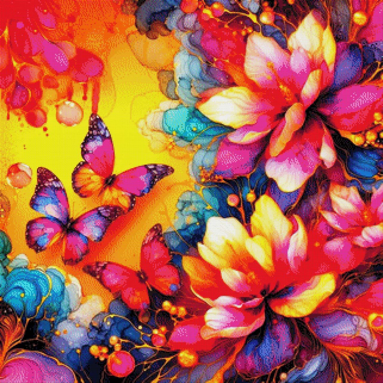 Butterfly Glasbild - Diamond Painting