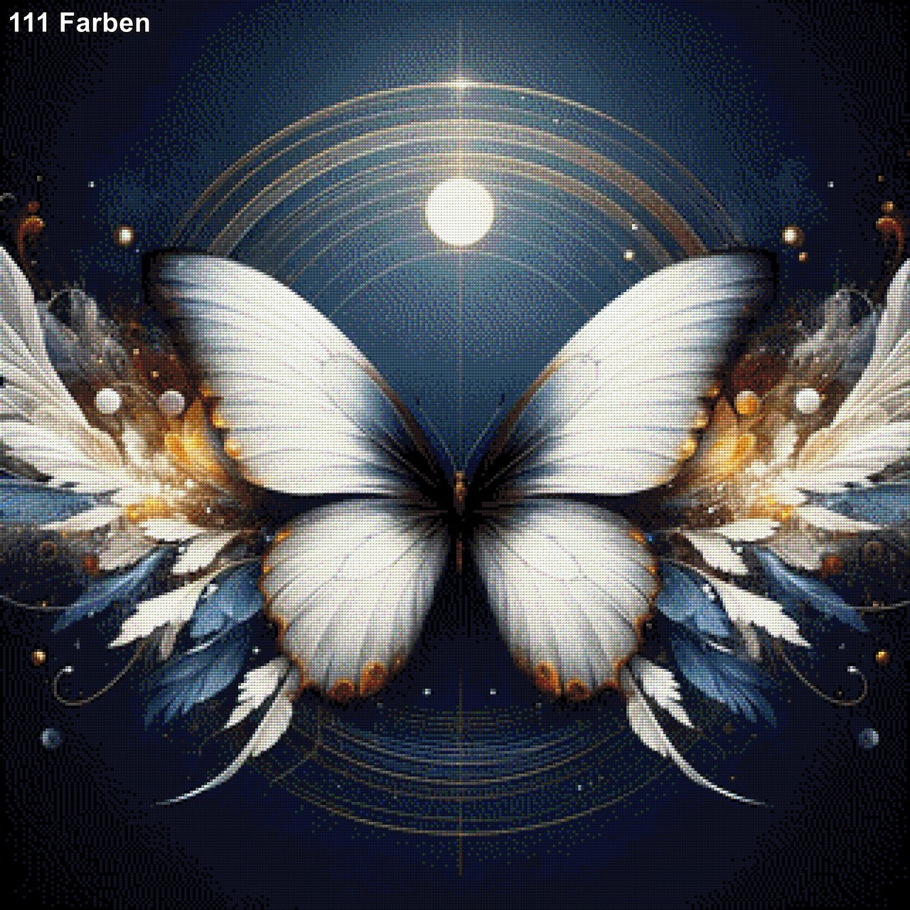 Schmetterling mit Federn - Diamond Painting