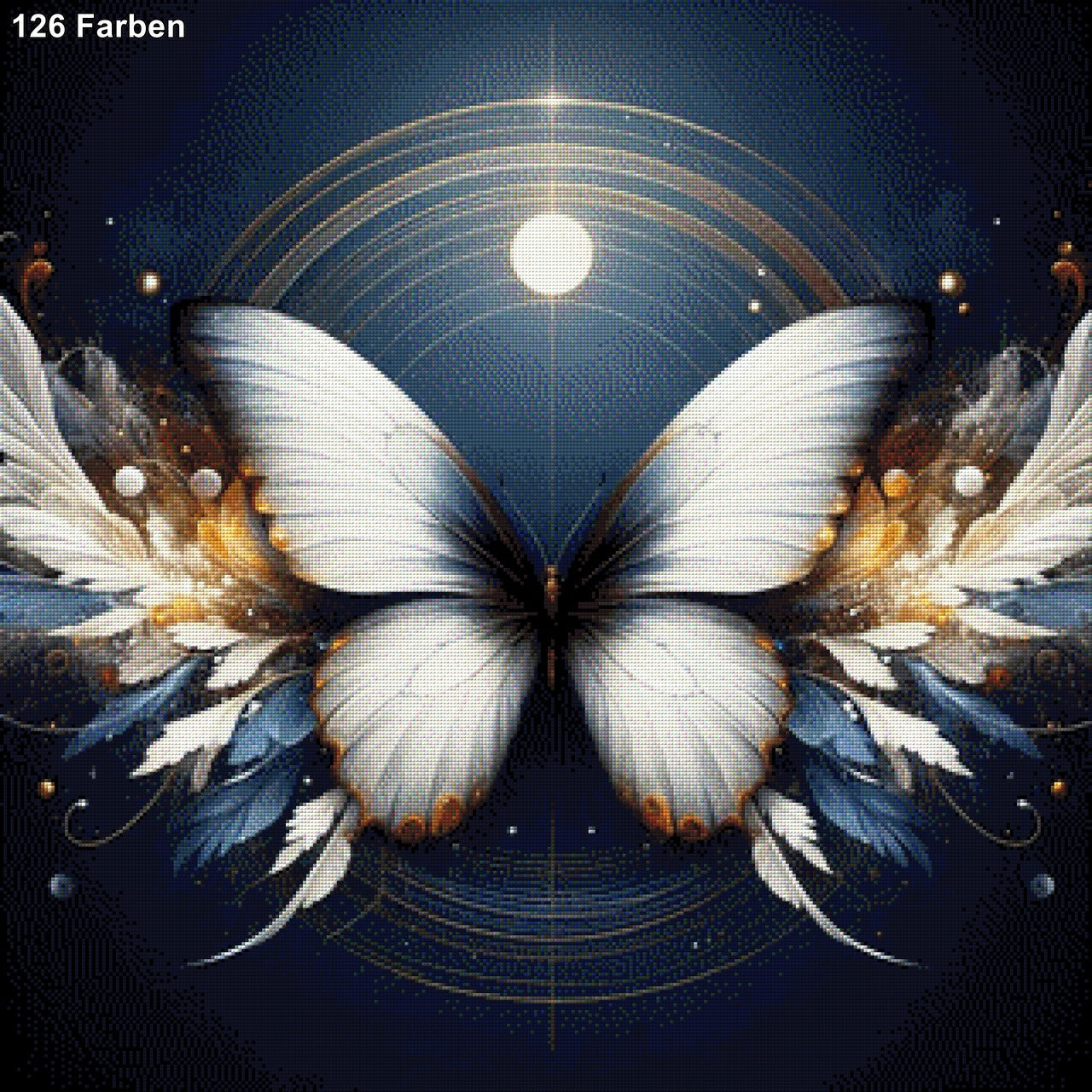 Schmetterling mit Federn - Diamond Painting